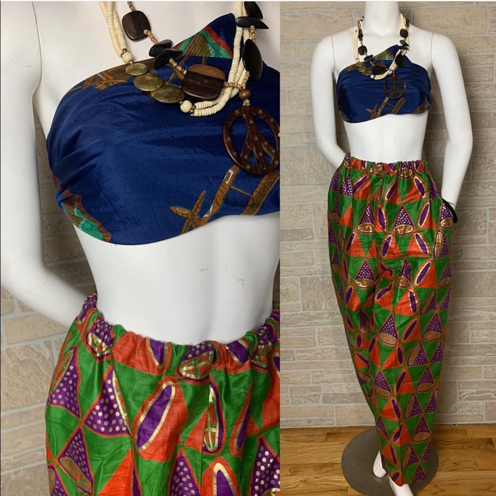 African Print Elastic Waist Pants
